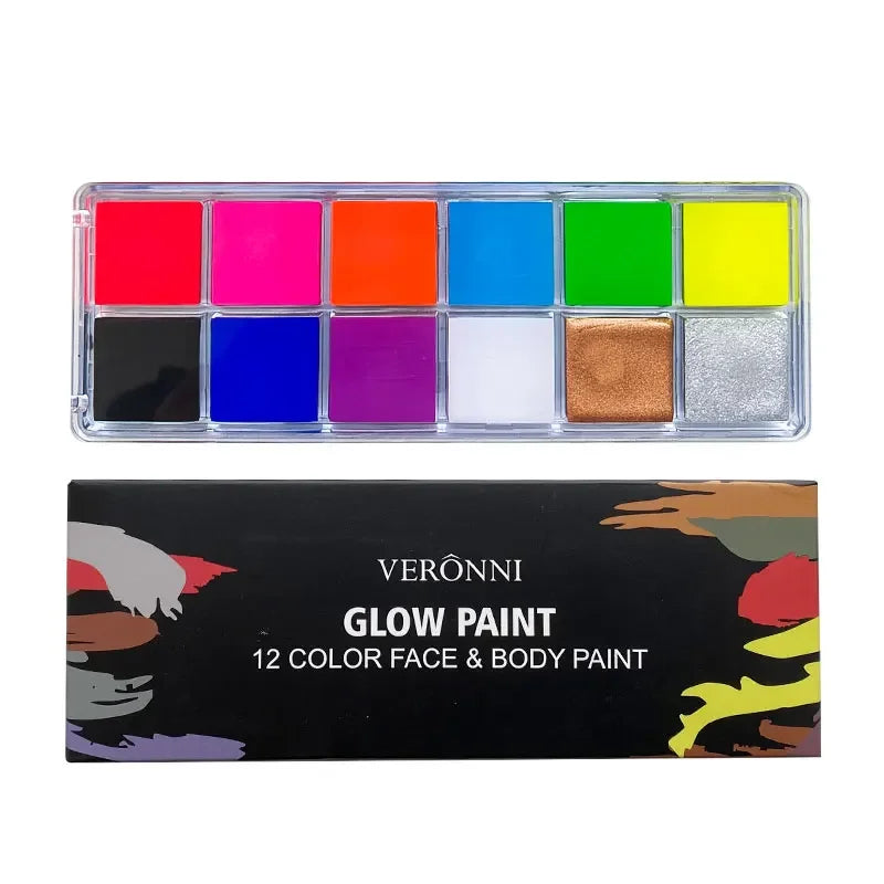 20-Color Face & Body Oil Paint – Non-Toxic Pigment for Kids, Flash Tattoos, Halloween & Cosplay Art with Brush