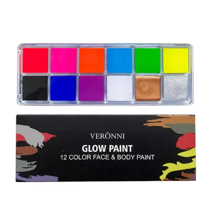 20-Color Face & Body Oil Paint – Non-Toxic Pigment for Kids, Flash Tattoos, Halloween & Cosplay Art with Brush