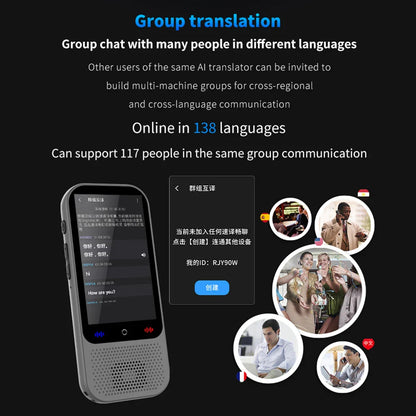 S80 Pro Portable Language Translator – 138 Languages, Voice Translation & 16 Offline Modes with ChatGPT Function