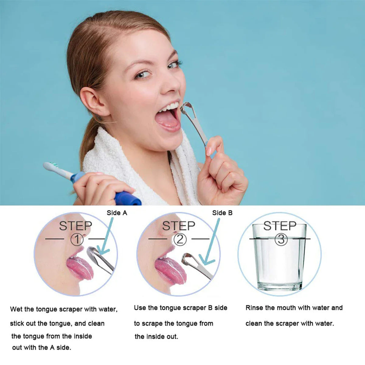 Portable Stainless Steel Tongue Cleaner – Color Tongue Scraper for Bad Breath and Oral Hygiene Care