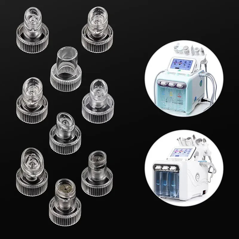 9PCS Hydro Dermabrasion Replacement Tips - H2O Water Oxygen Jet Peel & Hydrafacial Accessories
