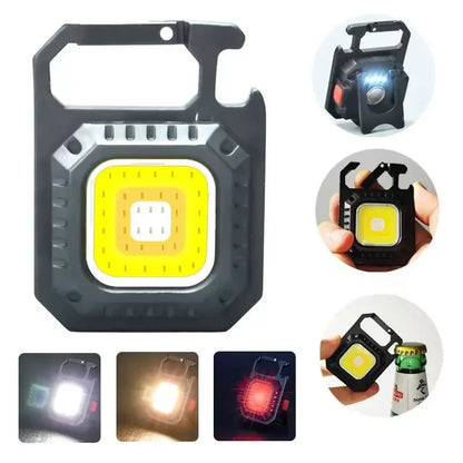 Mini LED Flashlight - Magnetic COB USB Rechargeable Work Light with 800 Lumens, 7 Modes for Camping & Outdoor Use