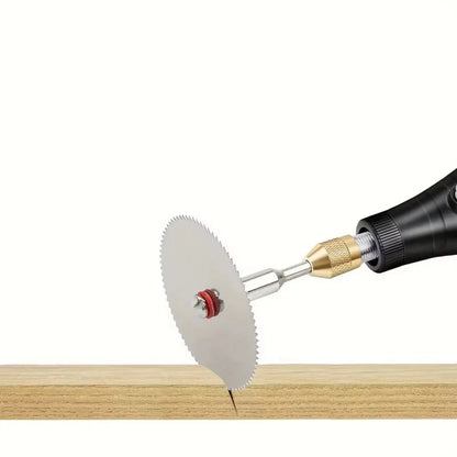 11Pcs Mini Circular Saw Blade Set - Precision Cutting Discs with Rod for Wood, Metal & DIY Craft Projects