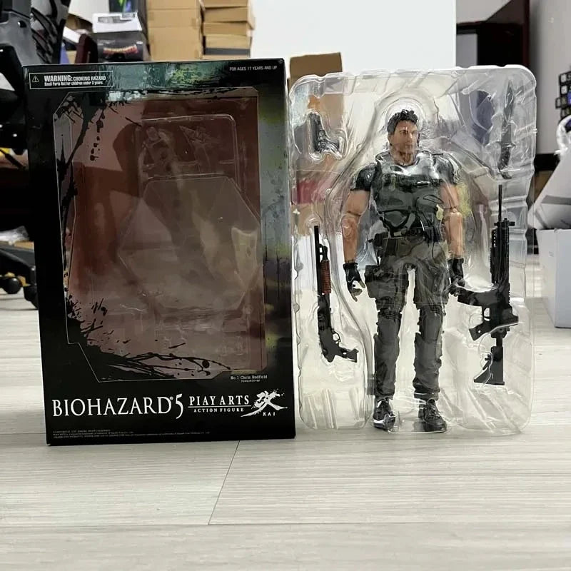 Play Arts Kai Chris Redfield Action Figure - Articulated Biohazard 5 Character Model Collectible Toy Gift