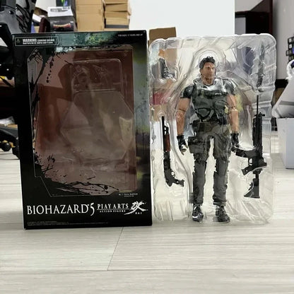 Play Arts Kai Chris Redfield Action Figure - Articulated Biohazard 5 Character Model Collectible Toy Gift