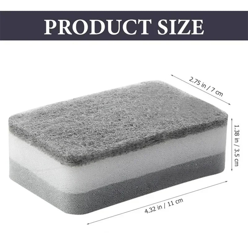 Magic 3-Layer Cleaning Sponges - Reusable Kitchen Scrubbing Pads for Pots, Pans & Dishwashing