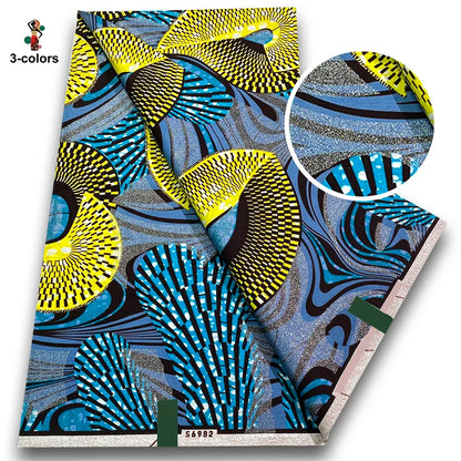 Super Glitter Golden Wax Fabric - Soft Cotton Ankara Batik with Flash Gold Print for Nigerian & African Fashion