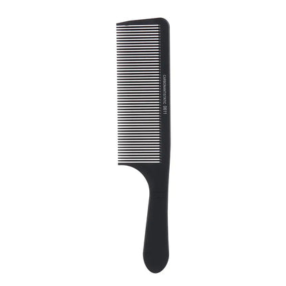 Black Flattop Hair Cutting Comb - Heat Resistant Carbon Antistatic Styling Tool for Salon Use