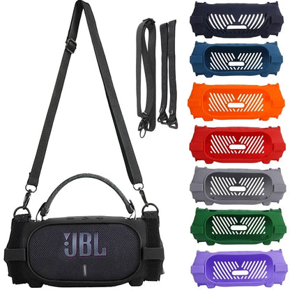 Silicone Case for JBL Charge 6 - Soft Protective Cover with Strap & Carabiner