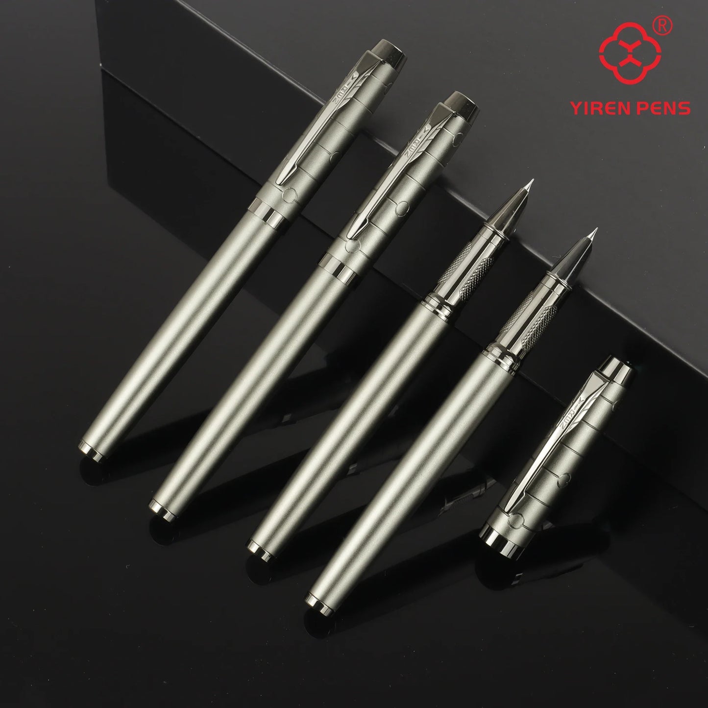 Luxury Gunmetal Fountain Pen - Stylish Metal Writing Pen with Mechanical Feel for Professional Use & Gifting