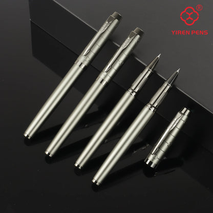 Luxury Gunmetal Fountain Pen - Stylish Metal Writing Pen with Mechanical Feel for Professional Use & Gifting