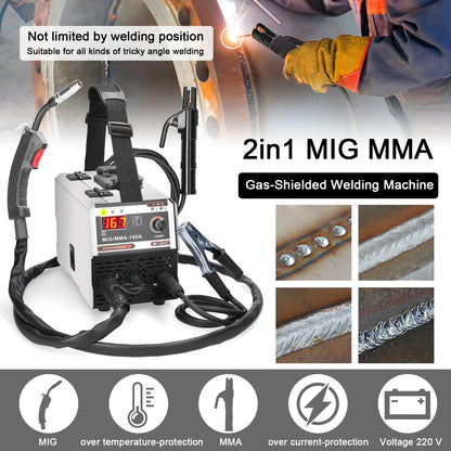 120A 2-in-1 MIG MMA Welder - Portable IGBT Inverter Gasless CO2 Welding Machine