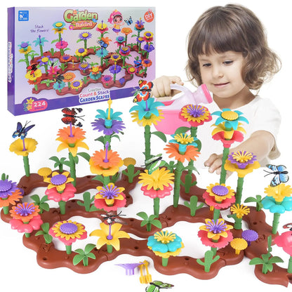 STEM Flower Garden Building Toy - Creative Educational Construction Set for Kids Ages 3-7