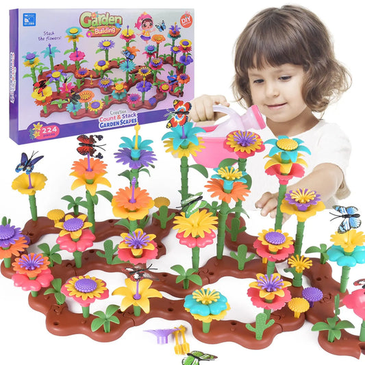 STEM Flower Garden Building Toy - Creative Educational Construction Set for Kids Ages 3-7