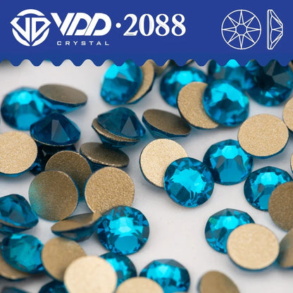 VDD Non Hot Fix Crystal Nail Art Rhinestones - 2088 Flower Flatback Gems for DIY Nail Decorations