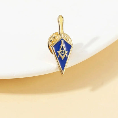 Vintage Freemason Emblem Brooch Pin - Hollow Masonic Symbol Badge Ancient Lodge Collectible Accessory