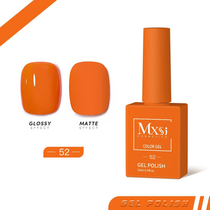 Mxsi 15ml Gel Nail Polish - Neon Brown, Royal Blue, Red, Green & Nude UV Gel Lacquer Colors for Nail Art