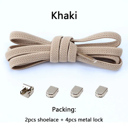 No-Tie Elastic Shoelaces – One Size Fits All Sneakers for Adults & Kids, Flat Tieless Shoestrings