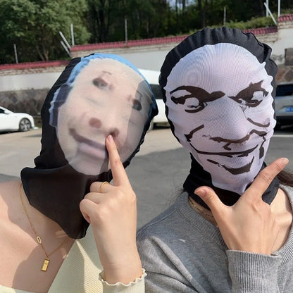 3D Realistic Face Mask - Celebrity Style Full Face Stretch Mesh Cosplay Balaclava for Role Play, Hip Hop & Costume Events