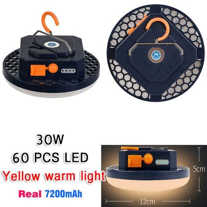 13500mAh 60W Rechargeable LED Camping Lantern – Portable Strong Light Flashlight with Magnet, Ultra Bright Tent & Work Repair Lighting for Outdoor Use