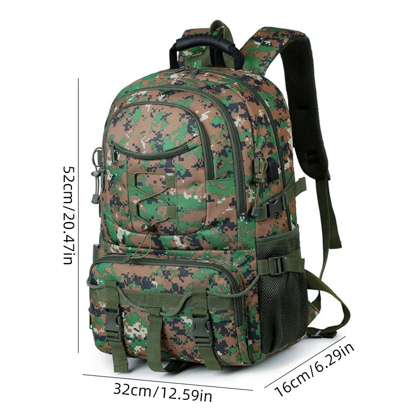 USB Tactical Climbing Backpack – Large Capacity Outdoor Travel, Camping & Laptop Rucksack for Men