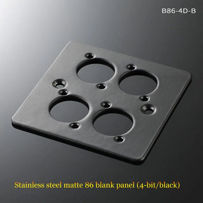 86 Panel Power Box Module - D Type 1/2/3/4 Hole Brushed Matte Blank Plate for XLR HDMI USB BNC VGA RJ45 Connections