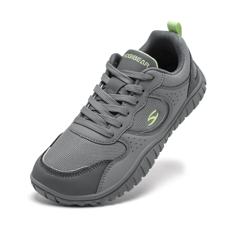 HOBIBEAR Unisex Wide Toe Sneakers — Comfortable Lace-Up Walking Shoes, Breathable Outdoor Travel Sneakers