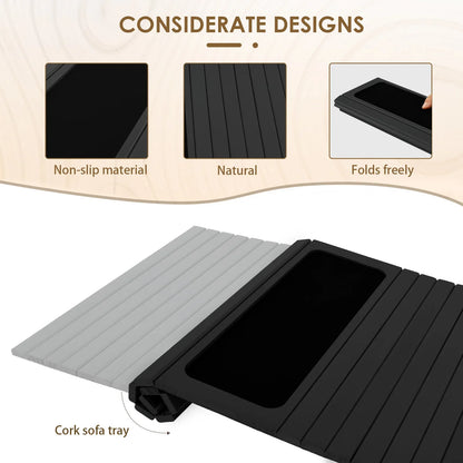 Wooden Sofa Arm Tray – Folding Design, Sturdy & Convenient Tray for Storage and Home Use