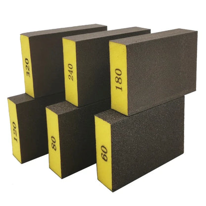6Pcs Sanding Sponge Block Set - 60-320 Grit Coarse to Fine Sander Pads for Wood, Drywall & Metal