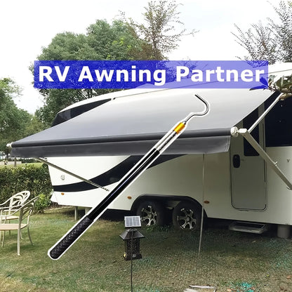RV Awning Opener Pull Rod Telescopic Reach Pole 16–60 Inch Multi-Section Locking for Tent, Camper & Canopy Use