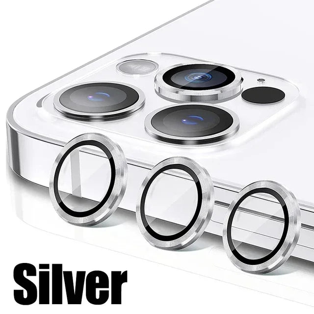 3PCS Metal Camera Lens Protector - Tempered Glass Cover for iPhone 11 12 13 14 15 Pro Max & Plus