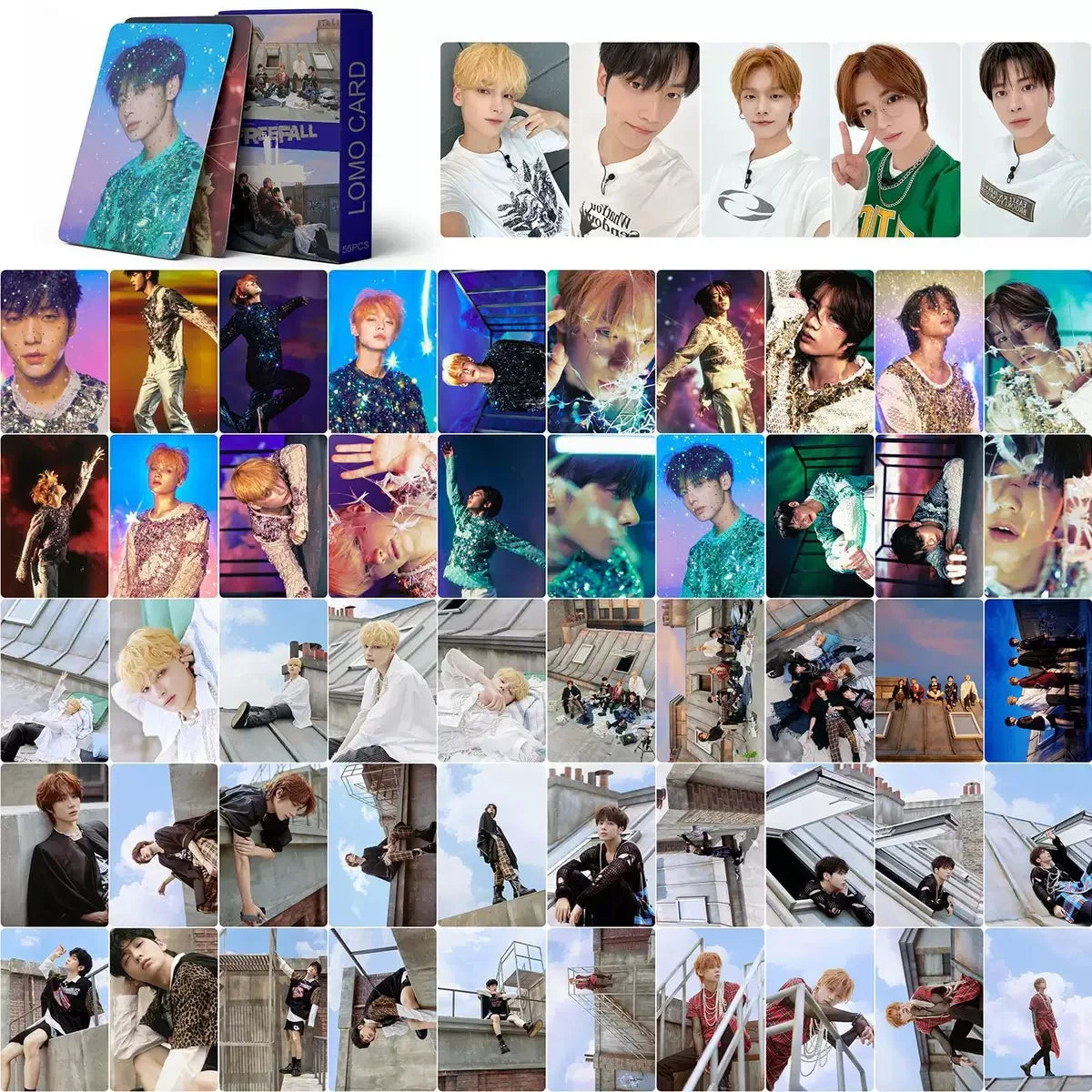 Kpop 7TH YEAR Album LOMO Photo Card Set - 55PCS Boy Group Member Fan Collection Cards Gift