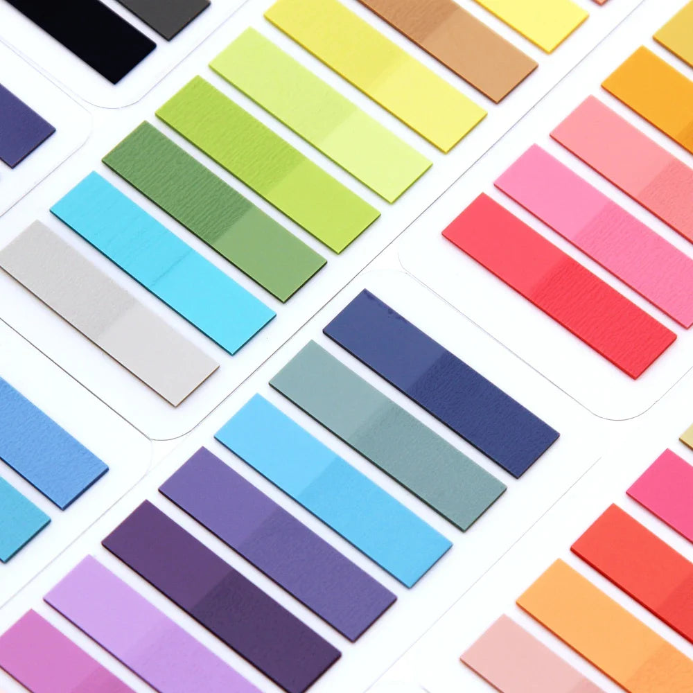 2400S Transparent Colorful Index Memo Pads - Creative Self-Adhesive Sticky Notes, Office & School Stationery