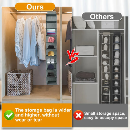 10-Layer Foldable Hanging Shoe Organizer – Non-Woven Space-Saving Shoe Rack for Home Bedroom Closet