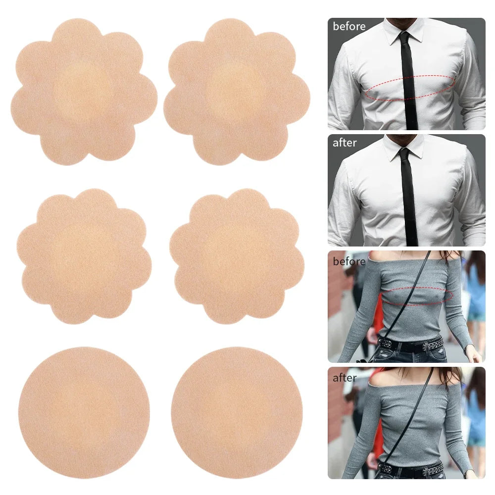 10-200PCS Women’s Nipple Cover Stickers – Invisible Self-Adhesive Disposable Bra Pasties & Chest Lift Tape
