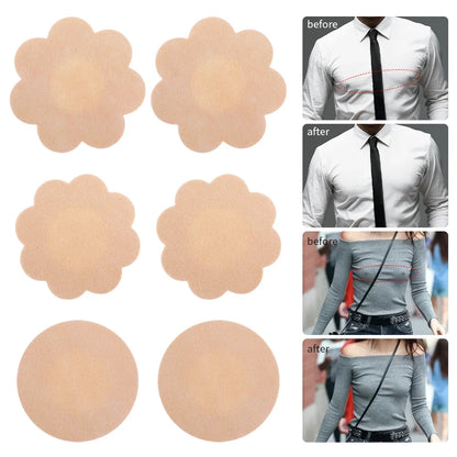 10-200PCS Women’s Nipple Cover Stickers – Invisible Self-Adhesive Disposable Bra Pasties & Chest Lift Tape