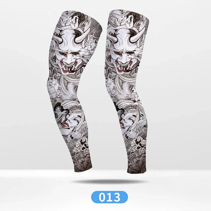 KoKossi Tattoo Print Leg Sleeves - Ice Silk Breathable Non-Slip Compression Sleeves