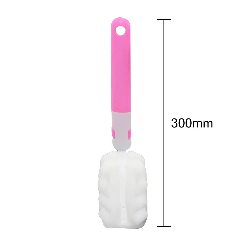 20/30cm Long Handle Bottle Cleaning Brush – Soft Sponge Cleaner for Water Bottles, Glass Cups & Vacuum Flasks Washing Tool