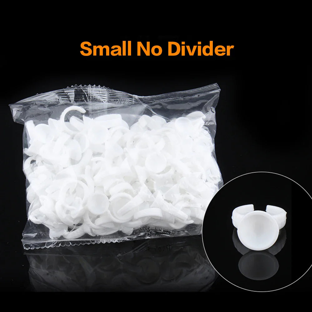 AILEISHI 100PCS Disposable Eyelash Glue Cup Rings – Lash Extension Pigment Holder Tattoo Makeup Tools