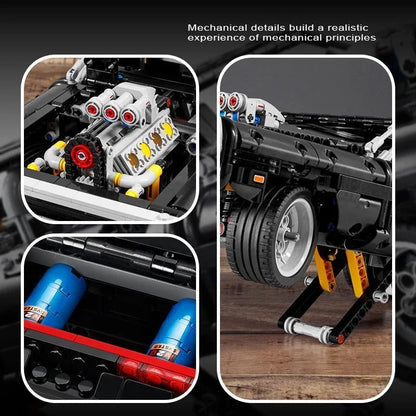 1077PCS Dodge Charger Racing Car Building Blocks – Fast and Furious Model, Assemble Bricks Toy for Kids, Boys & Adults Gifts