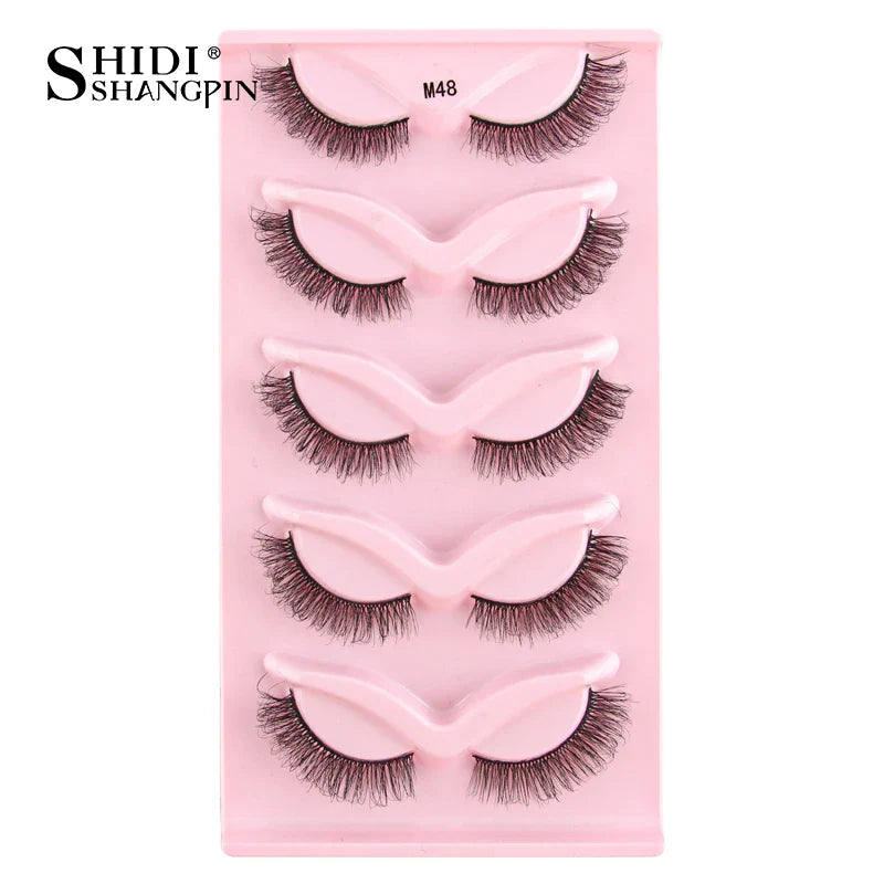 SHIDISHANGPIN 3D Half Cat Eye Lashes – Natural Winged Fox Faux Mink Eyelashes for Makeup
