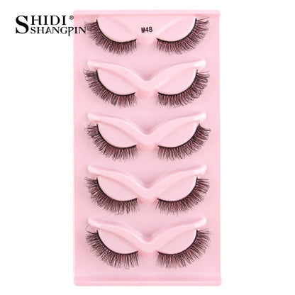 SHIDISHANGPIN 3D Half Cat Eye Lashes – Natural Winged Fox Faux Mink Eyelashes for Makeup