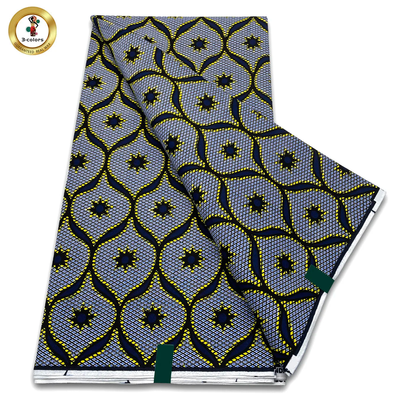 African Real Wax Print Fabric - 100% Cotton Soft Ankara Pagne Material for Dresses