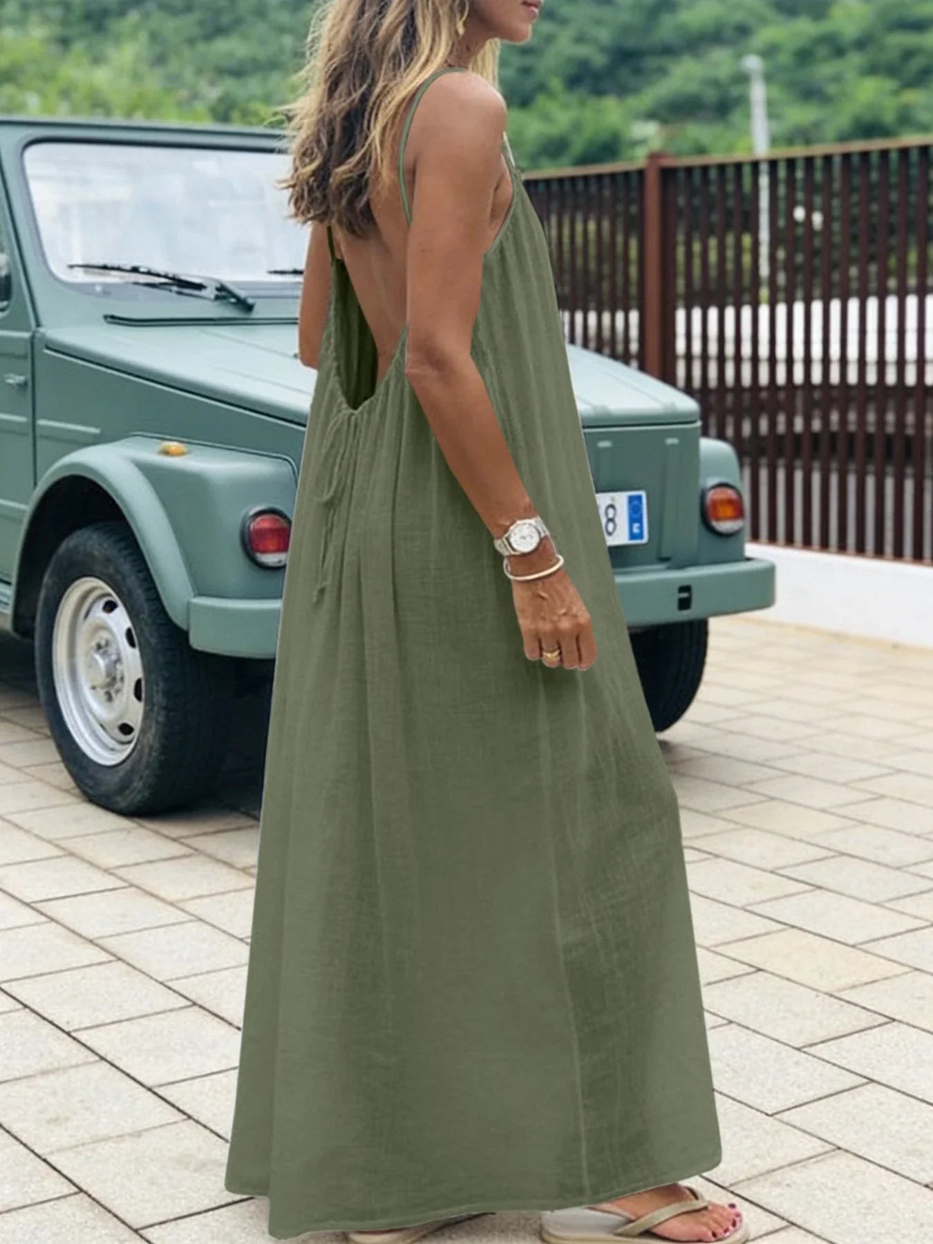 Women Strapless Backless Maxi Dress - Loose Comfortable Casual Home Sleepwear Long Dress