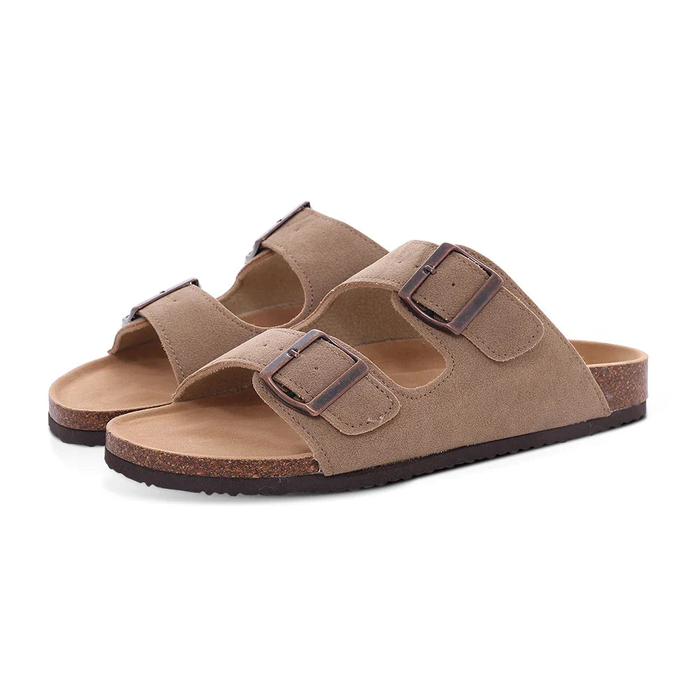 Comwarm Women’s Suede Mules & Men’s Cork Insole Clogs – Arch Support Sandals for Outdoor, Beach, and Home Slides