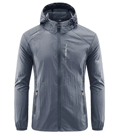 Men’s UPF 50+ UV Protection Jacket - Quick-Dry Lightweight Hooded Windbreaker for Hiking, Fishing and Cycling