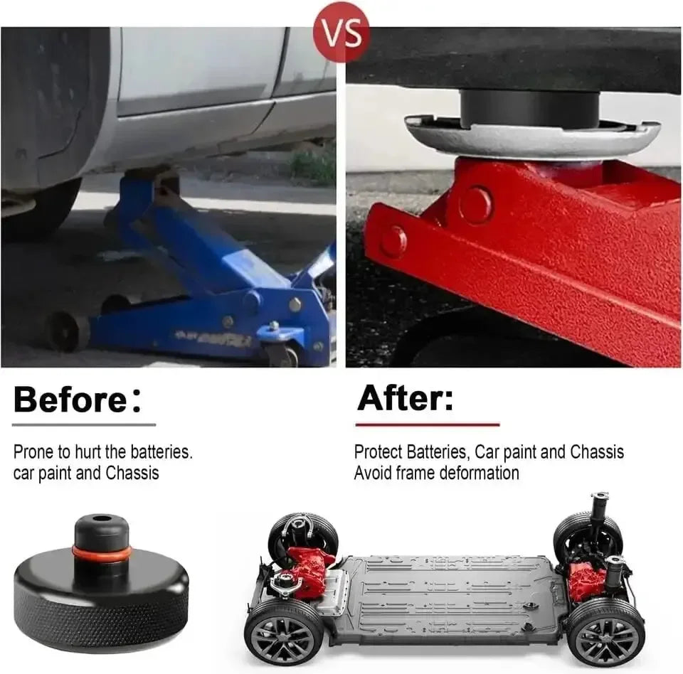 4Pcs Rubber Lifting Jack Pad Adapter Set with Storage Case - Suitable for Tesla Model 3, S, X - Essential Car Accessories