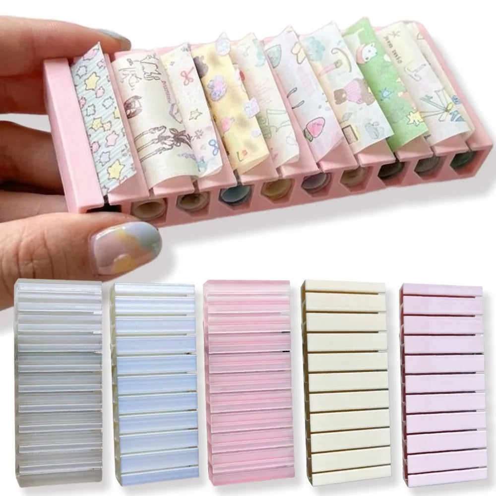 10 Slot Nail Transfer Foil Holder - 3D Printed Portable Organizer Box for Nail Art Sticker Storage & Display