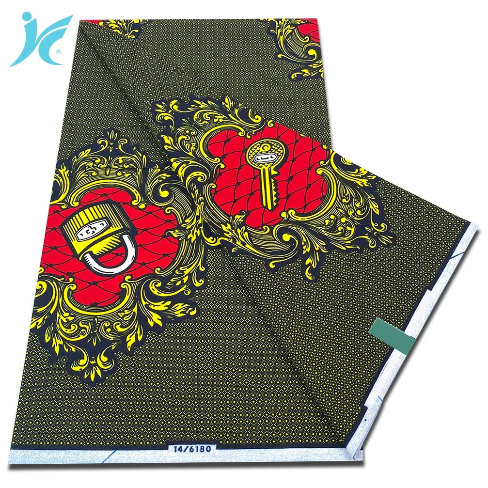 Classic African Wax Fabric - 100% Cotton Soft Ankara Pagne for Women's Dresses