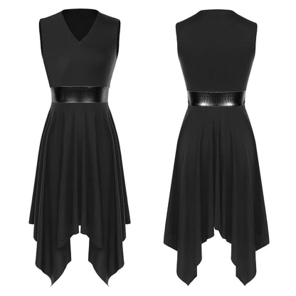 Women’s Liturgical Praise Dance Dress - Irregular Hem Modern Ballet Costume for Choir & Worship Performances